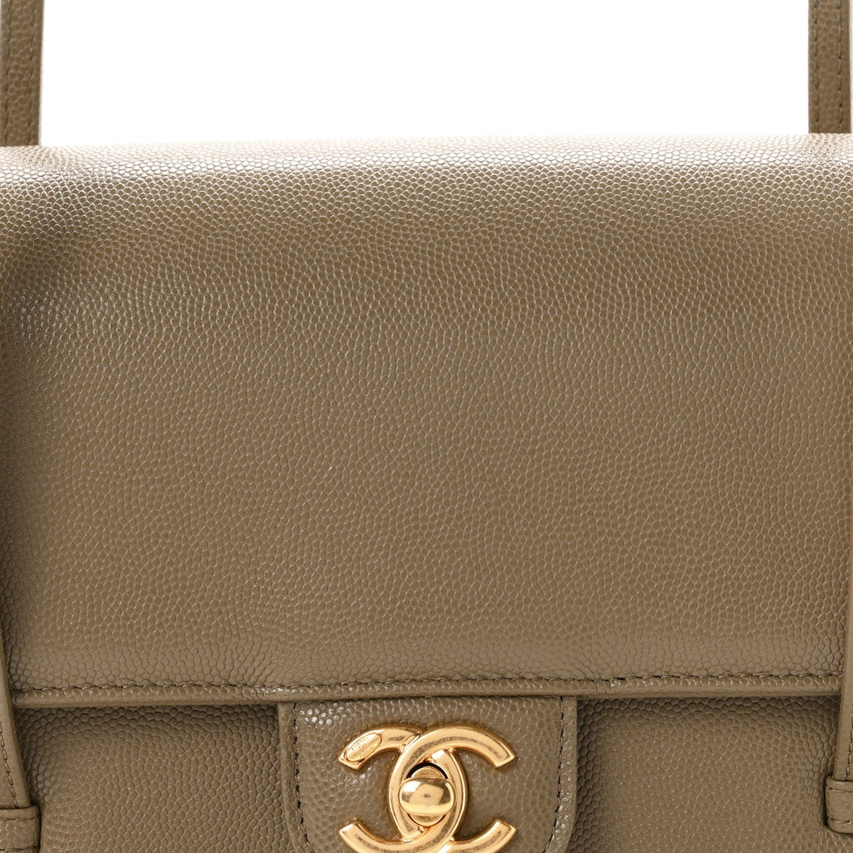Chanel Shiny Caviar Preppy Coco Small Flap Bag Dark Khaki