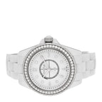 Chanel Stainless Steel Ceramic Diamond 33mm J12 Watch White