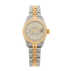 Rolex Stainless Steel 18K Yellow Gold Diamond 26mm Datejust Watch Silver 69173