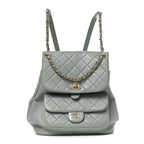 Chanel Lambskin Quilted Large Duma Backpack Grey