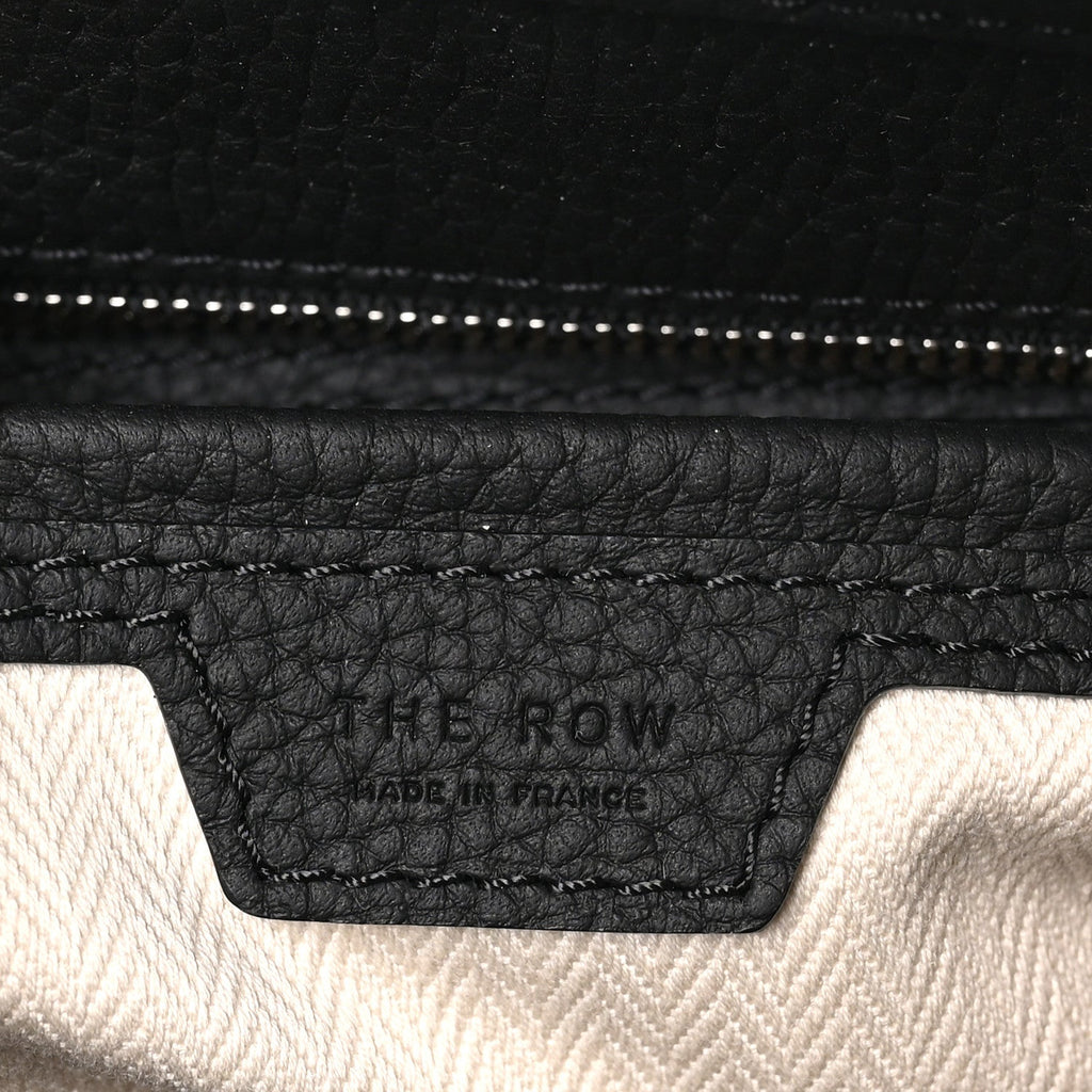The Row Grained Calfskin Marlo 12 Tote Bag Black