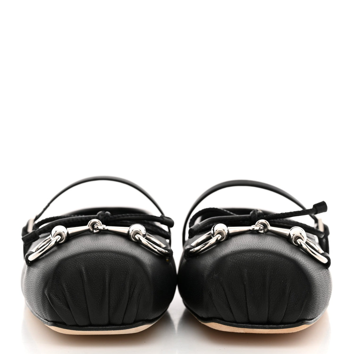 Gucci Calfskin Women's Horsebit Ballet Mules 37 Black
