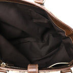 Gucci Monogram Canvas Piston Lock Tote Brown