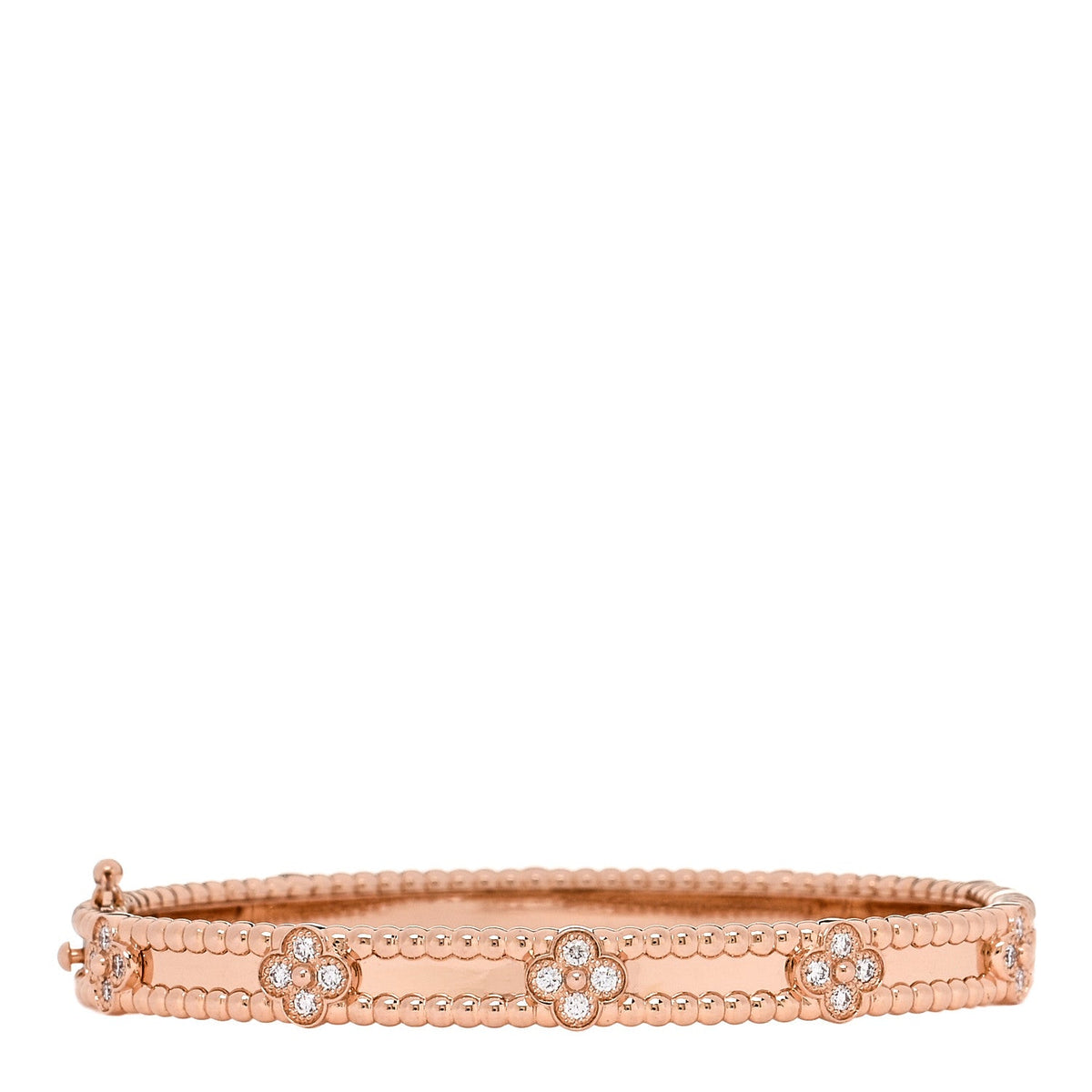 18K Rose Gold Diamond Perlee Sweet Clovers Bracelet XS
