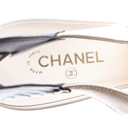 Chanel Lambskin Cap Toe Women's Slingback Pumps