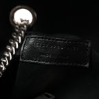 Saint Laurent Calfskin Y Quilted Monogram Medium Loulou Chain Satchel Black