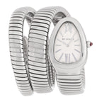 Bulgari Stainless Steel 35mm Serpenti Tubogas Quartz Watch Silver