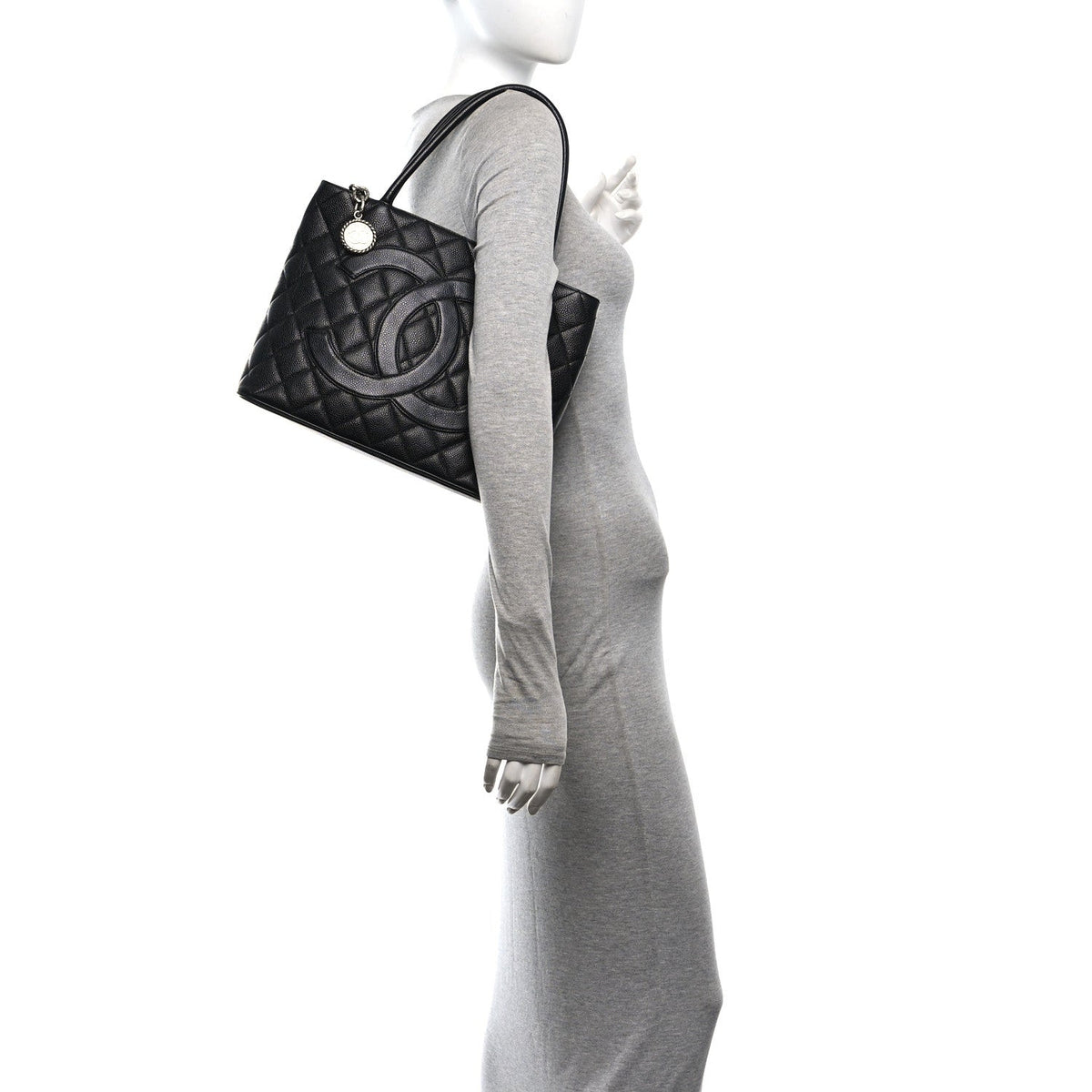Quilted Caviar Tote Bag