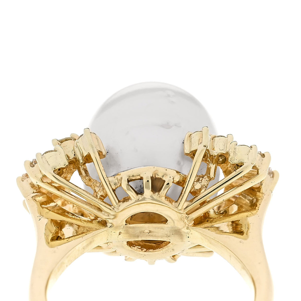 Parker & West by FASHIONPHILE14K Yellow Gold Diamond Cultured Pearl Cocktail Ring 46 3.75