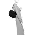 Saint Laurent Suede Monogram Medium Niki Chain Satchel Black