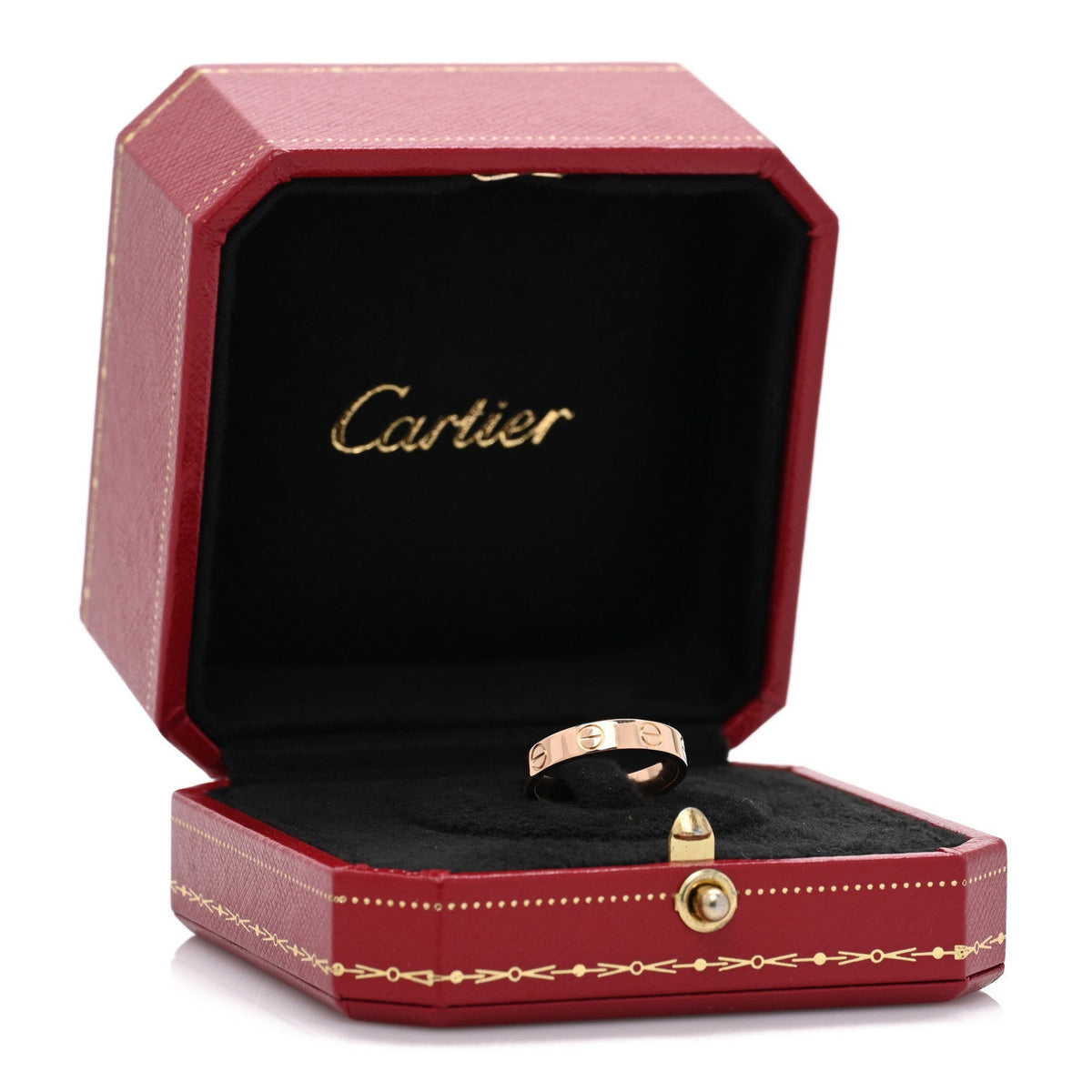 18K Pink Gold 3.5mm LOVE Wedding Band Ring 48 4.5