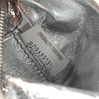 Bottega Veneta Metallic Lambskin Maxi Intrecciato Cassette Crossbody Bag Silver