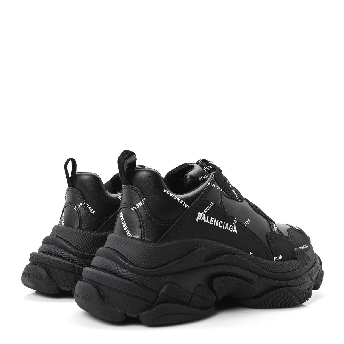 Balenciaga Technical Fabric Men's Triple S Sneakers 40 Black White
