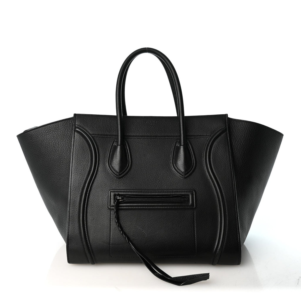 Celine Supple Calfskin Medium Phantom Luggage Black