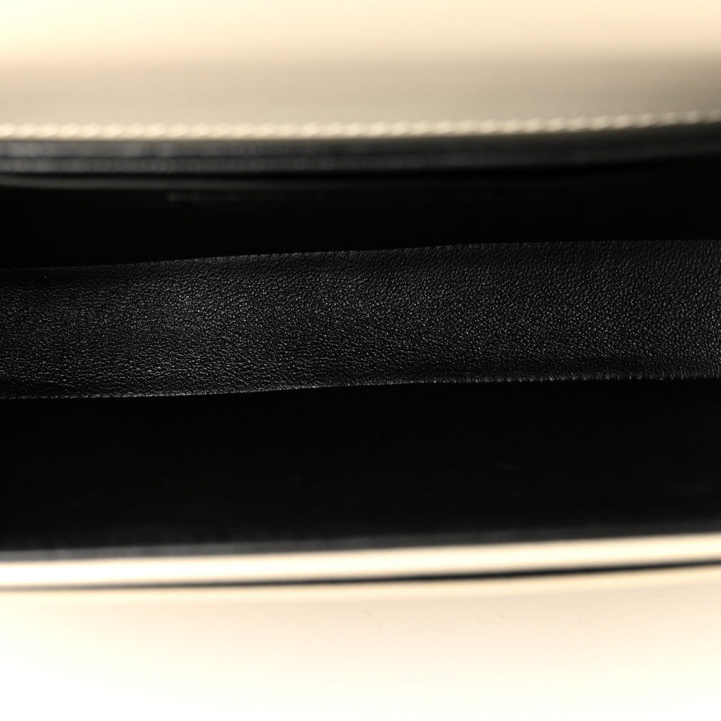 Saint Laurent Box Calfskin Monogram Medium Solferino Satchel Crema Soft