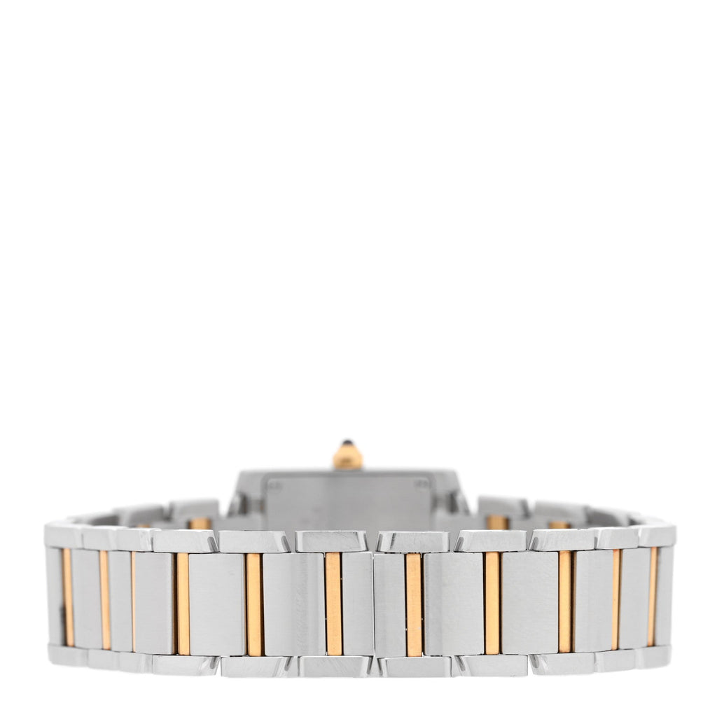 Cartier Stainless Steel 18K Yellow Gold 20mm Tank Francaise Quartz Watch