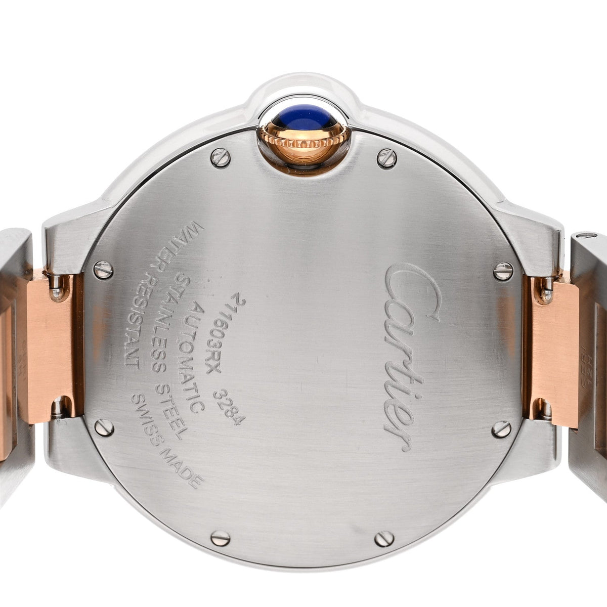 Cartier Stainless Steel 18K Yellow Gold 36mm Ballon Bleu Watch Pink