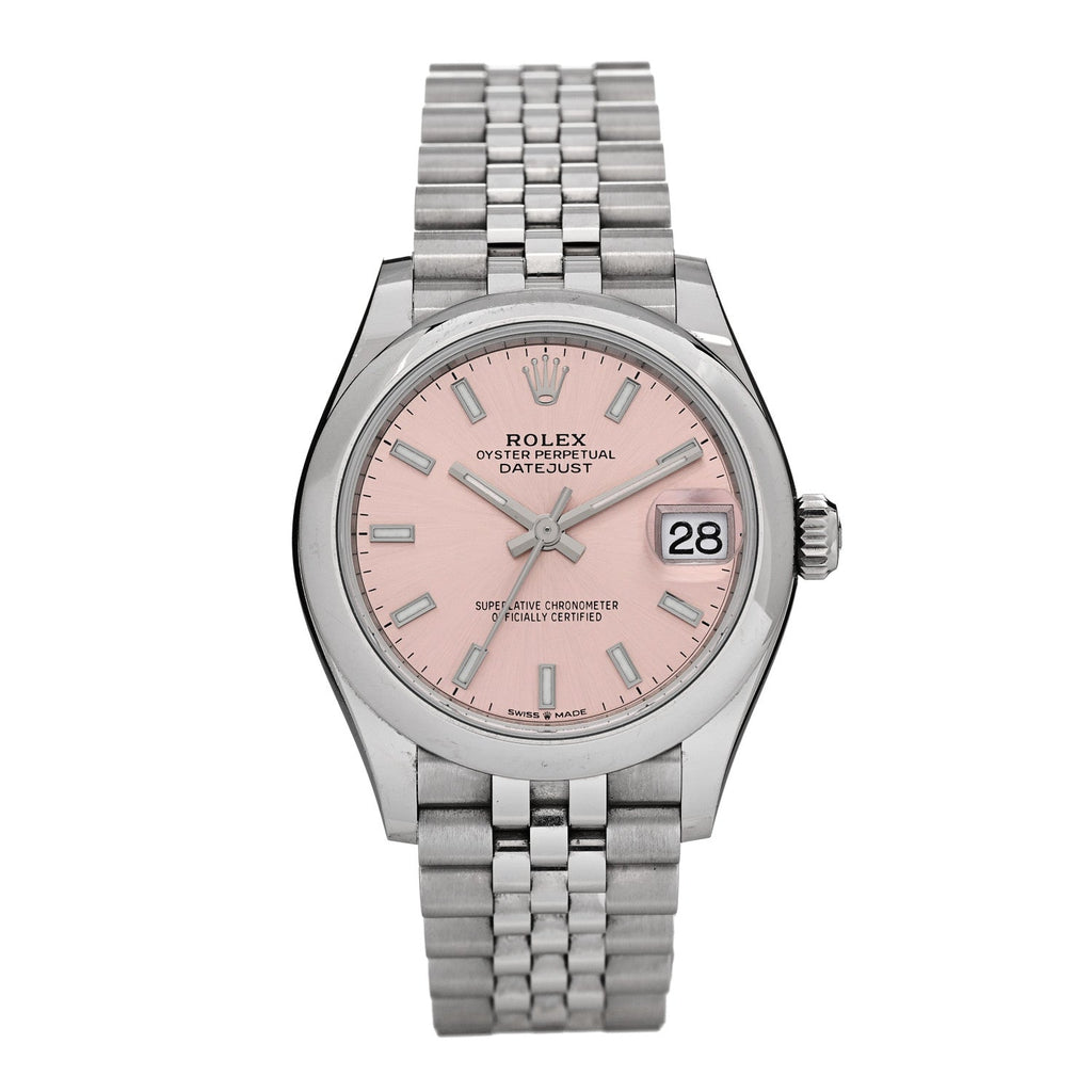 Rolex Stainless Steel 31mm Oyster Perpetual Datejust Watch Pink 278240