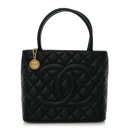 Quilted Caviar Tote Bag