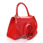 Balenciaga Shiny Box Calfskin Small Hourglass Top Handle Bag Bright Red