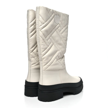 Hermes Goatskin Quilted Women's Fuji Boots 37 Black