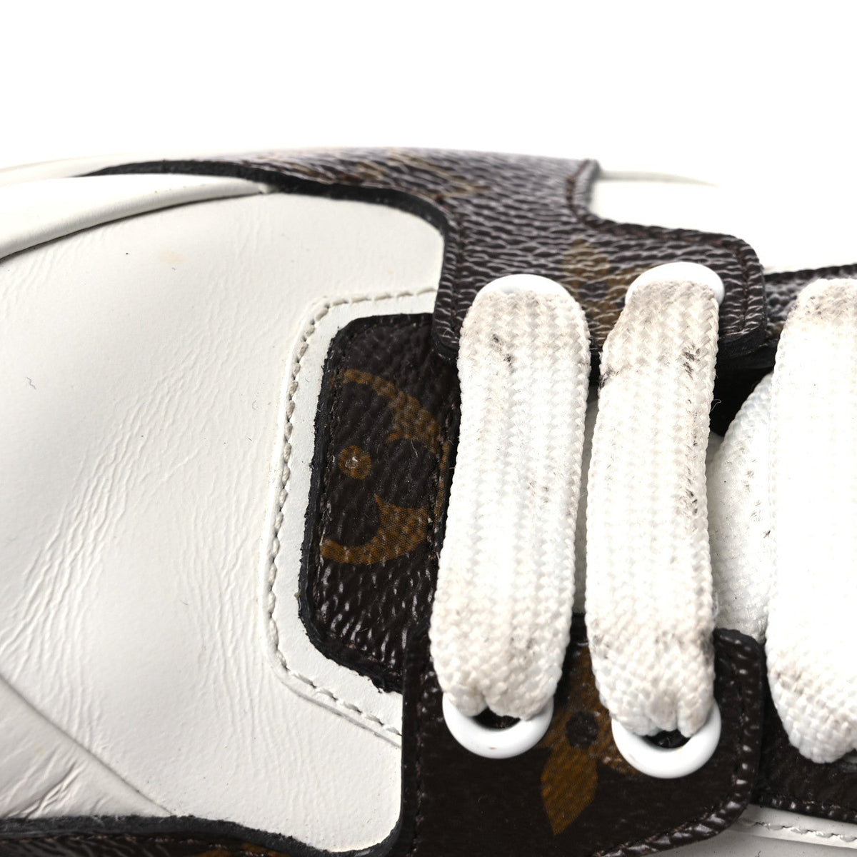 Louis Vuitton Calfskin Women's Embossed Monogram Time Out Sneakers 36 White