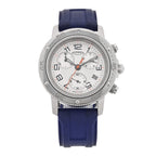 Hermes Stainless Steel Rubber 36mm Clipper Watch Blue