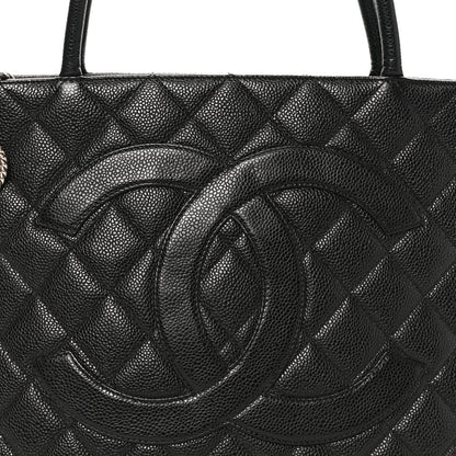Quilted Caviar Tote Bag
