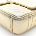 Prada Metallic Nappa Impunture Diagramme Medium Chain Flap Shoulder Bag Gold