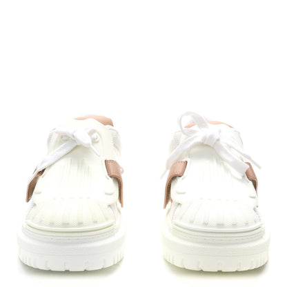Christian Dior Calfskin Women's Dior-ID Platform Sneakers 37.5 White Nude