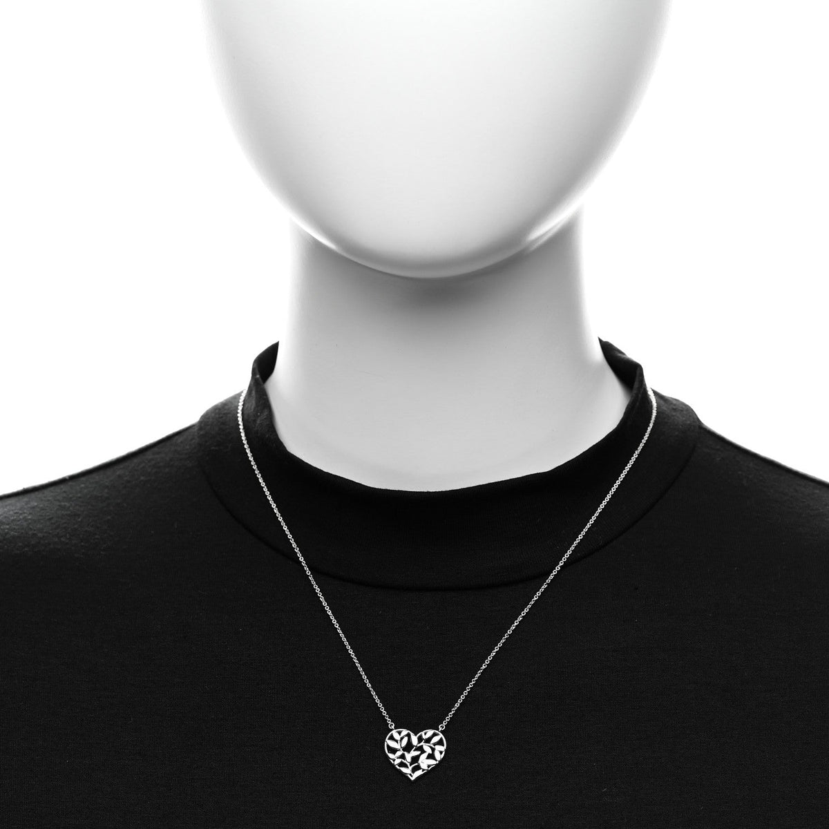 Sterling Silver Paloma Picasso Olive Leaf Heart Pendant Necklace
