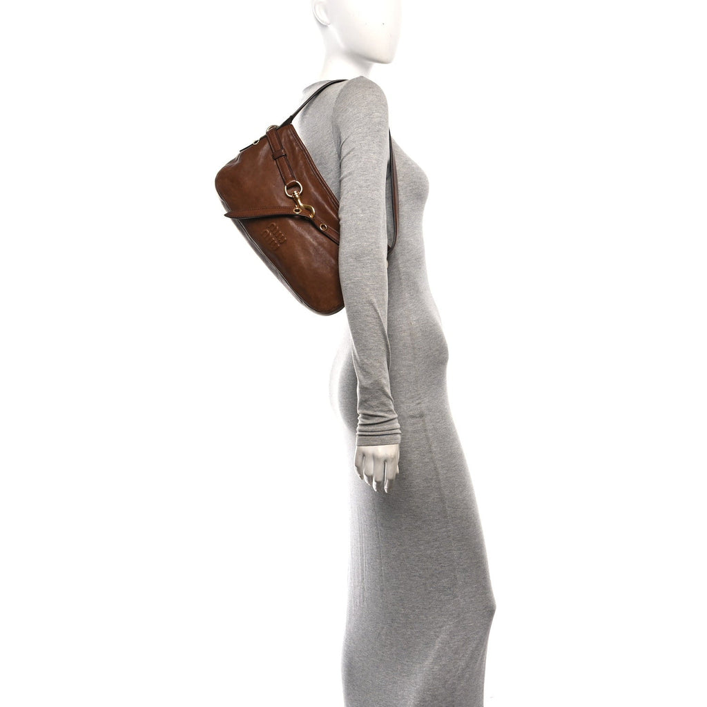 Miu Miu Nappa Aviator Regular Aventure Shoulder Bag Rovere