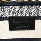 Christian Dior Toile de Jouy Embroidered Large Lady D-Lite Navy