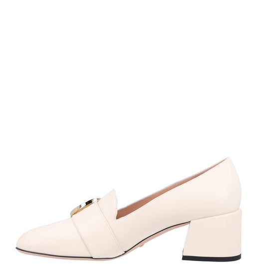 Gucci Calfskin Leather Women's Blondie Pumps 40.5 Mystic White