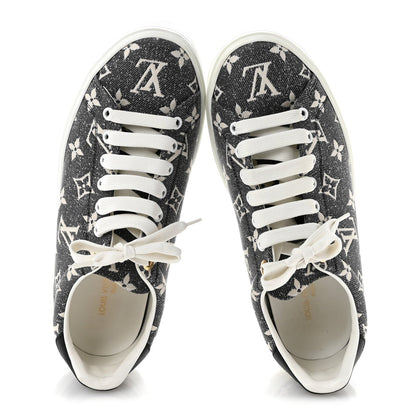 Louis Vuitton Denim Monogram Women's Time Out Sneakers 39 Black