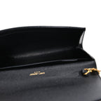 Saint Laurent Grain De Poudre Uptown Chain Wallet Black