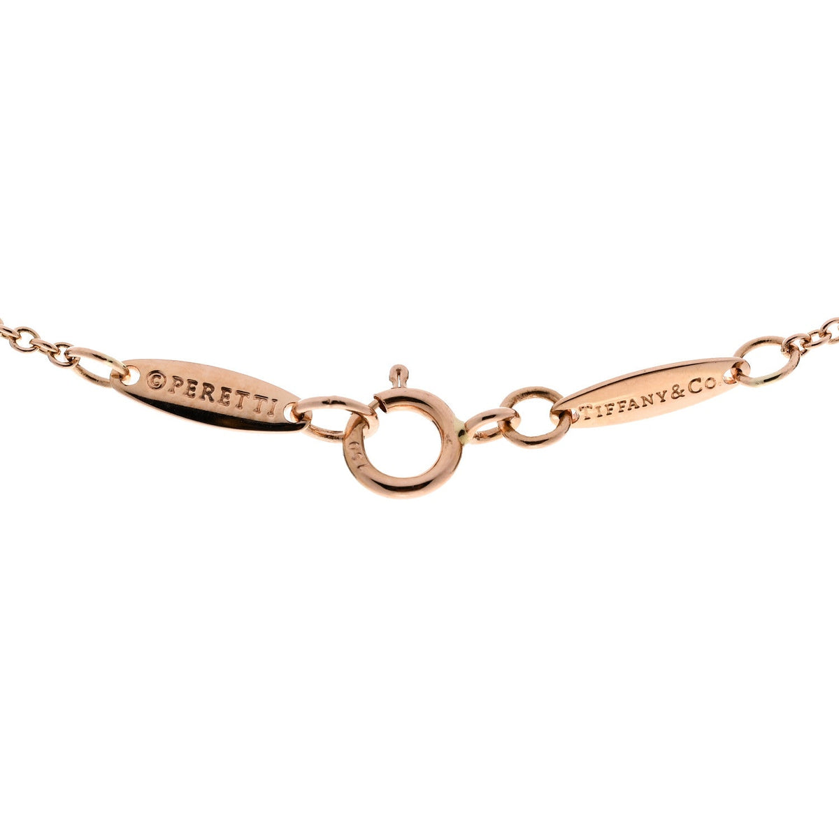 18K Rose Gold Diamond .17ct Elsa Peretti Diamonds by the Yard Pendant Necklace