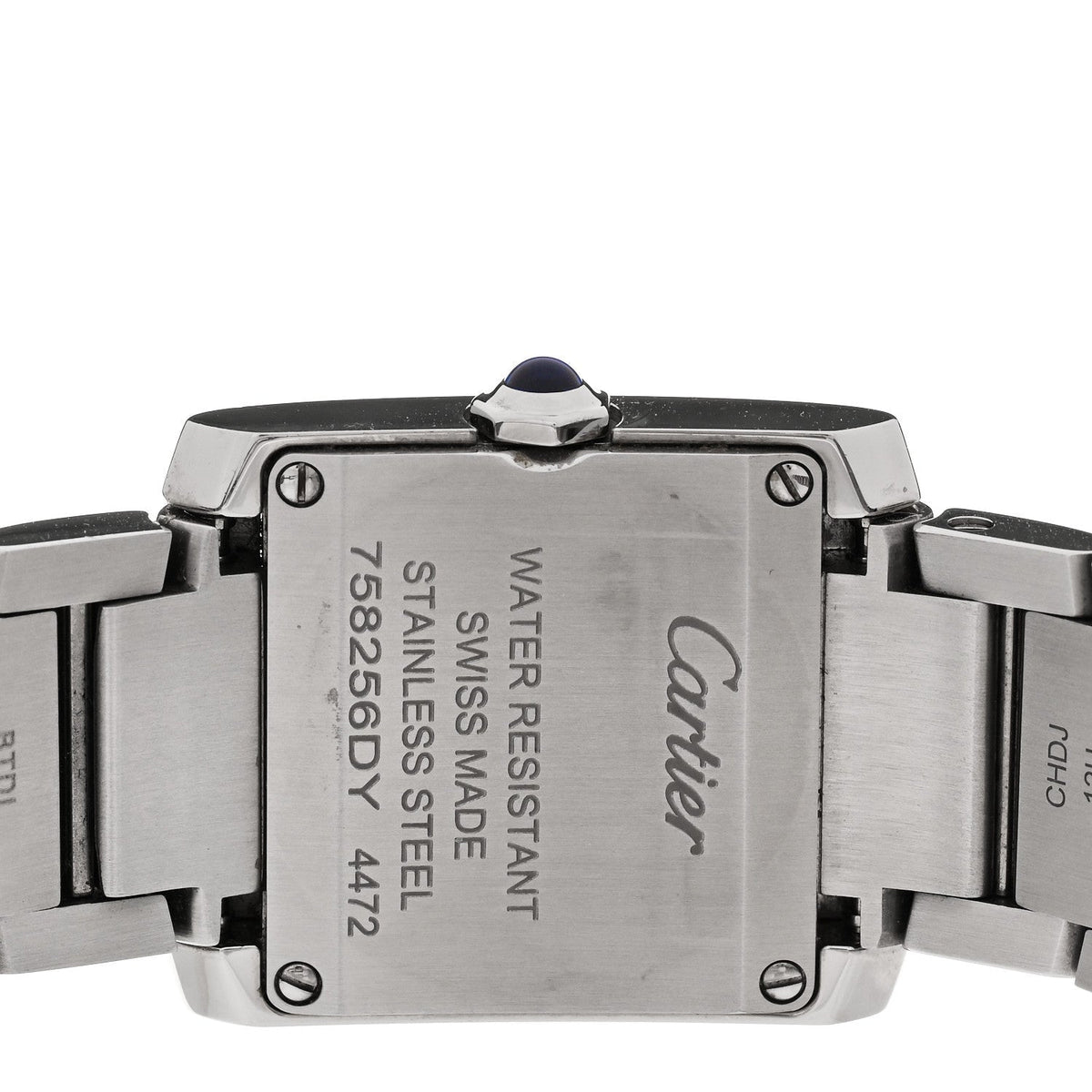 Cartier Stainless Steel Diamond Bezel 21mm Tank Francaise Watch Silver