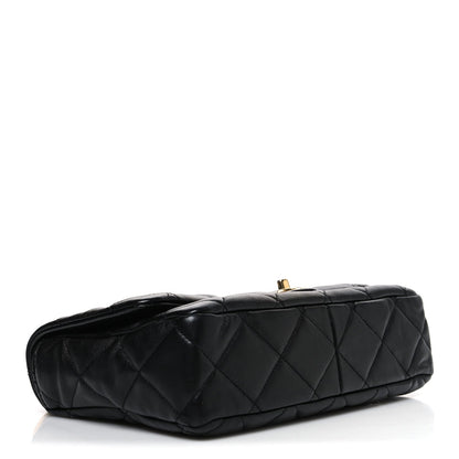 Large Quilted Lambskin Flap Shoulder Bag