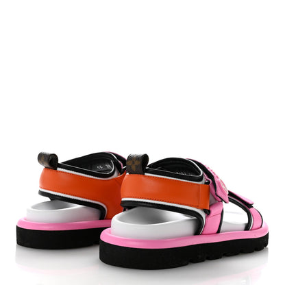 Louis Vuitton Calfskin Women's Pool Pillow Comfort Flat Sandals 38 Rose Pop Pink