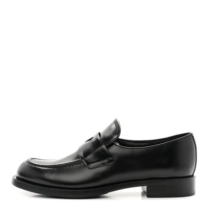 Prada Spazzolato Women's Loafers 40.5 Black