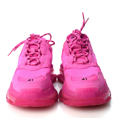 Balenciaga Fabric Mesh Women's Triple S Sneakers 41 Pink
