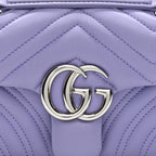 Gucci Lambskin Matelasse Small GG Marmont Shoulder Bag Lapis