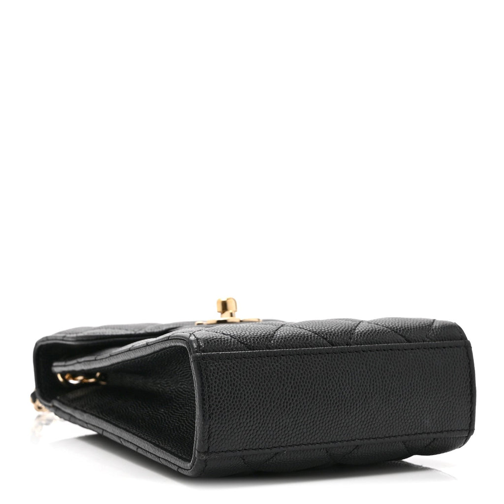 Chanel Caviar Quilted Classic Phone Holder Black