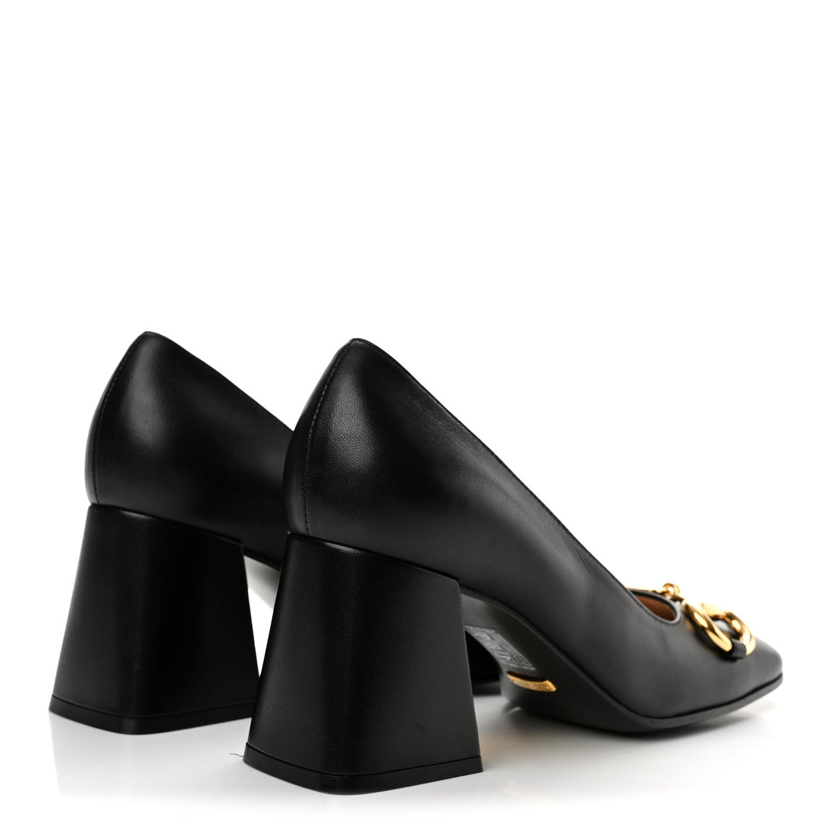 Gucci Kidskin Leather Women's Malaga Kid Horsebit Pumps 37 Black