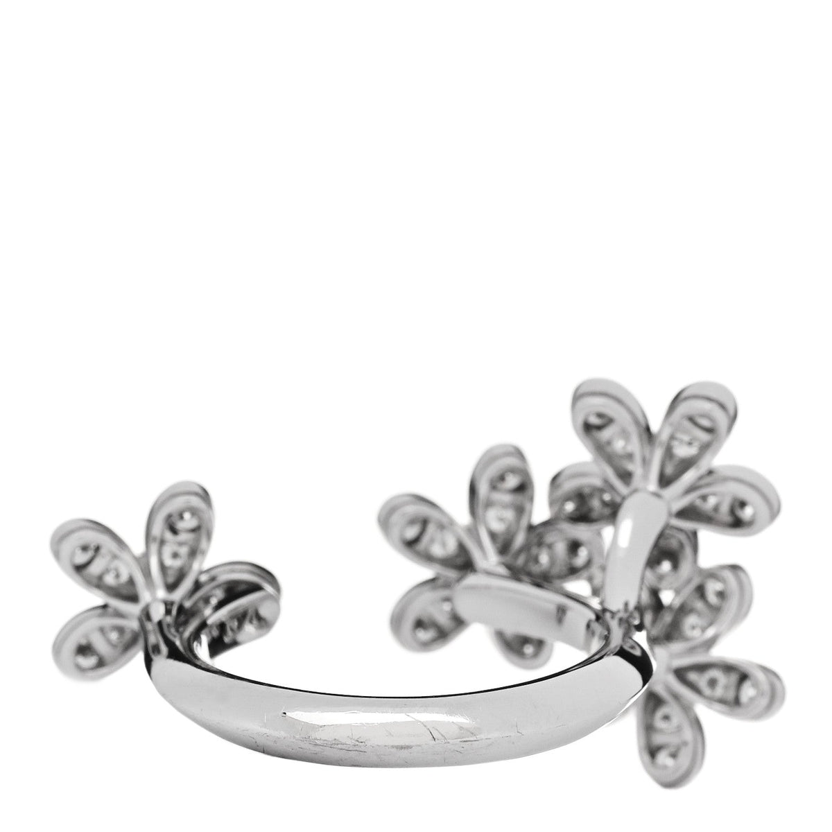18K White Gold Diamond Socrate Between the Finger Ring 50 5.25