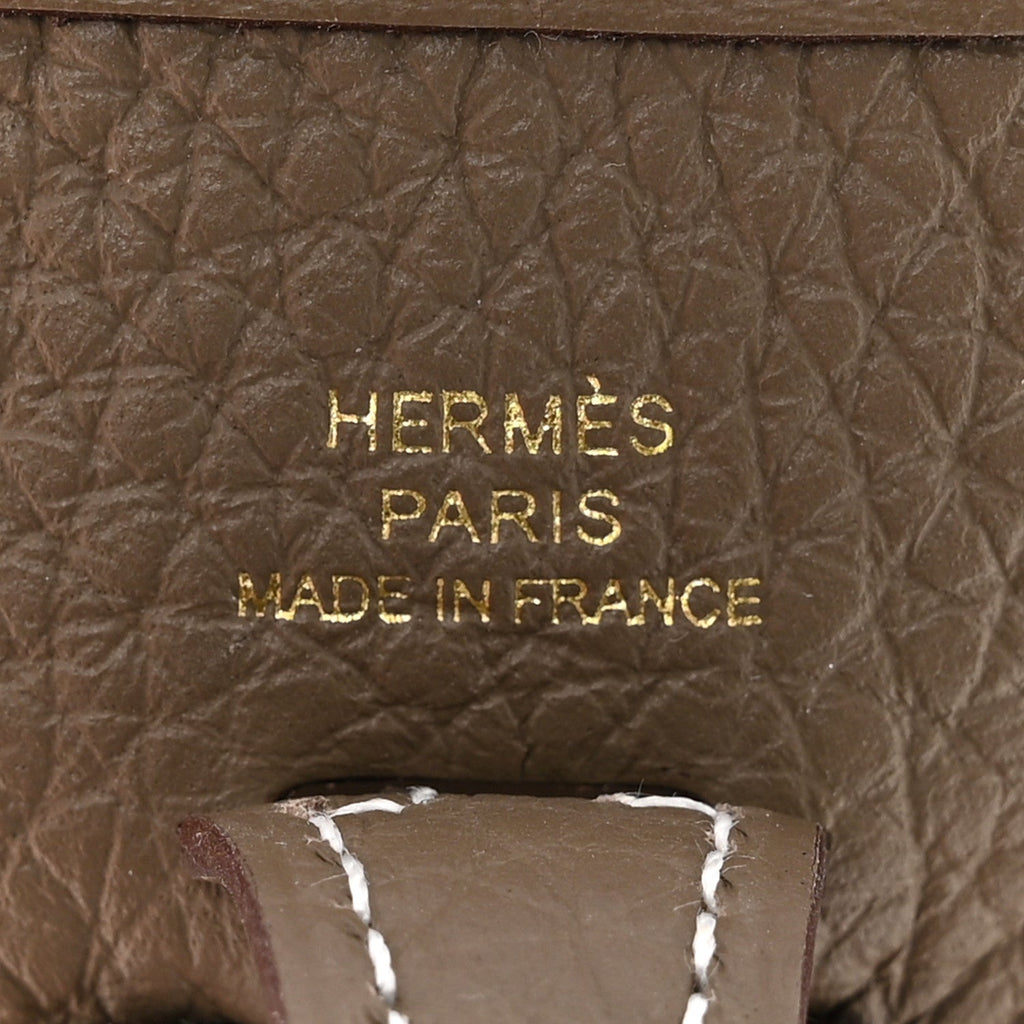 Hermes Taurillon Clemence Amazone Evelyne TPM Etoupe Bleu Indigo