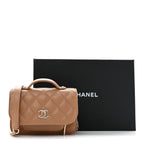 Chanel Caviar Quilted Business Affinity Clutch Dark Beige