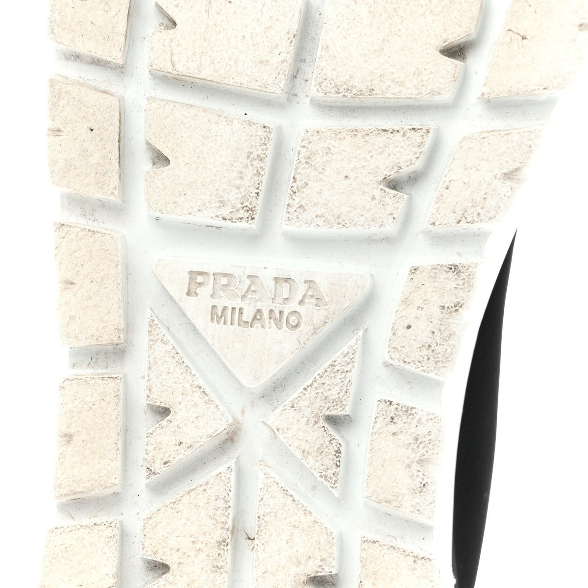 Prada Re-Nylon Gabardine Women's Triangle Logo Double Wheel 50mm Sneakers 38.5 Black