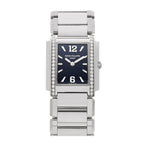 Patek Philippe Stainless Steel Diamond 25mm Twenty-4 Quartz Watch Blue
